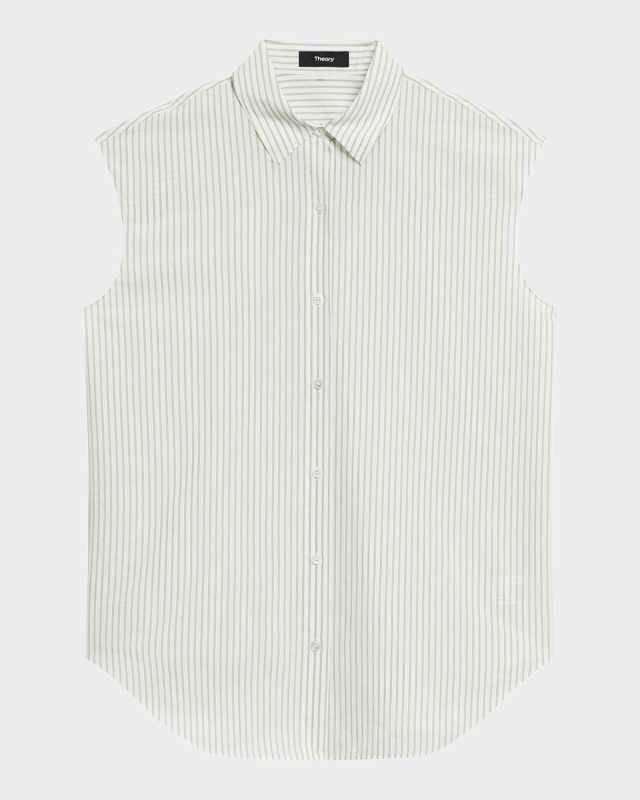 Stripe Sleeveless Boyfriend Shirt